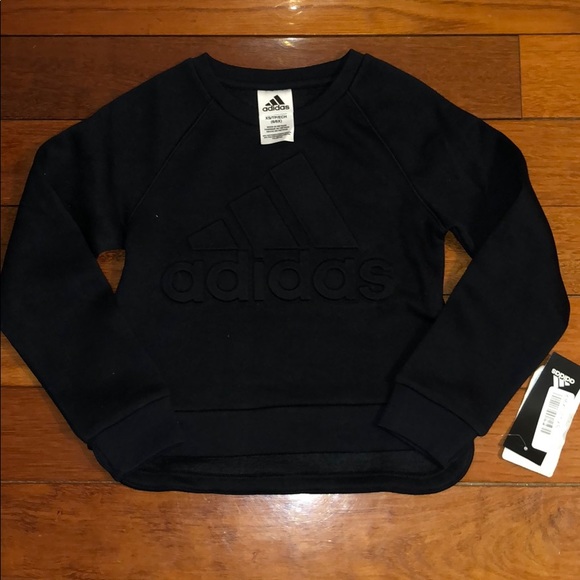 NWT Adidas Girls Logo pullover top XS - Picture 3 of 6